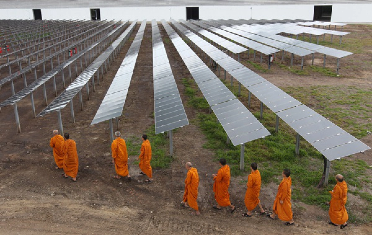 monks and solar power