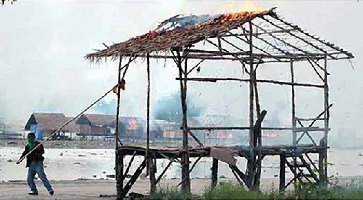 village burning