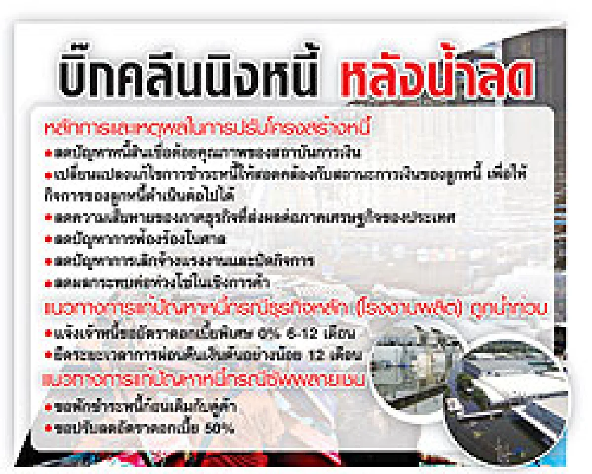 แนะเคลียร์หนี้น้ำท่วม ลดผลกระทบวงจรธุรกิจ