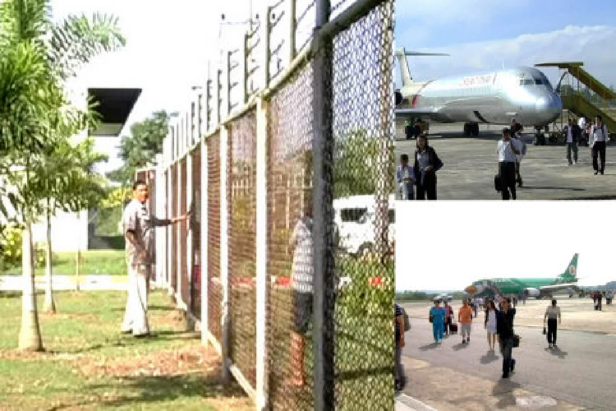 ชาวบ้านพังรั้วสนามบินพาวัวกินหญ้า