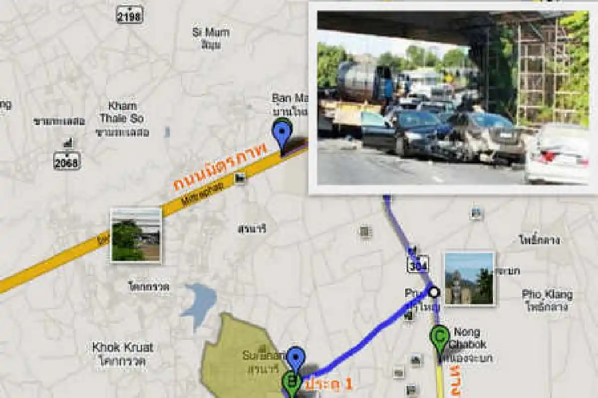 รถ20คันชนรวดบนถนนมิตรภาพ