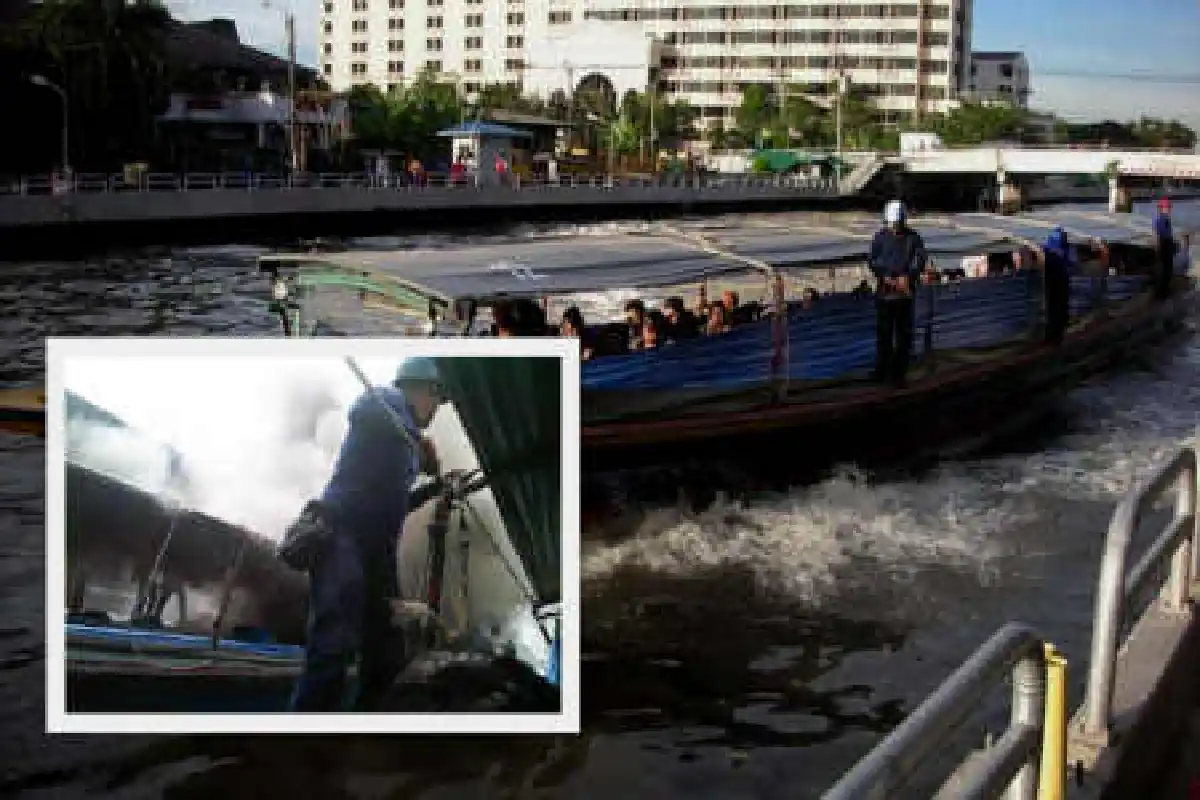 ระทึก!ไฟไหม้เรือคลองแสนแสบหนีตายวุ่น