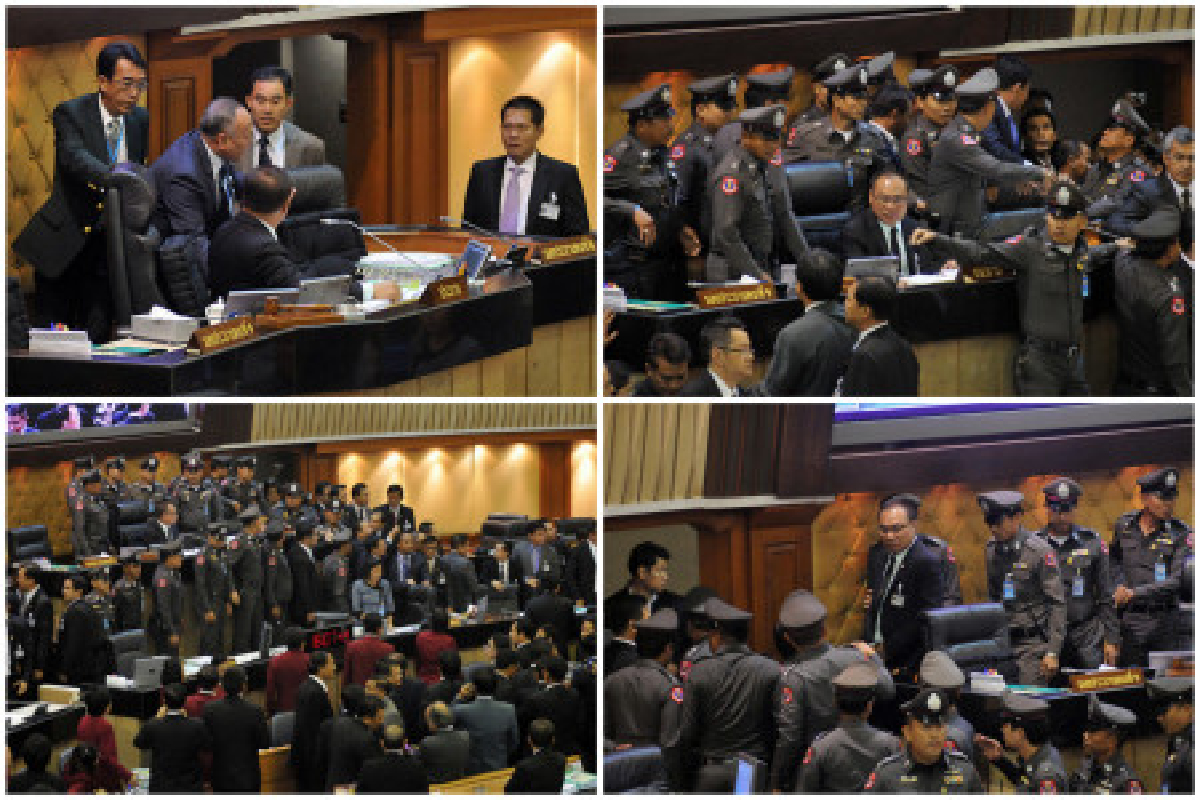 สภาเดือดฝ่ายค้านบุกบัลลังก์ประธาน สภาเดือดฝ่ายค้านบุกบัลลังก์ประธาน