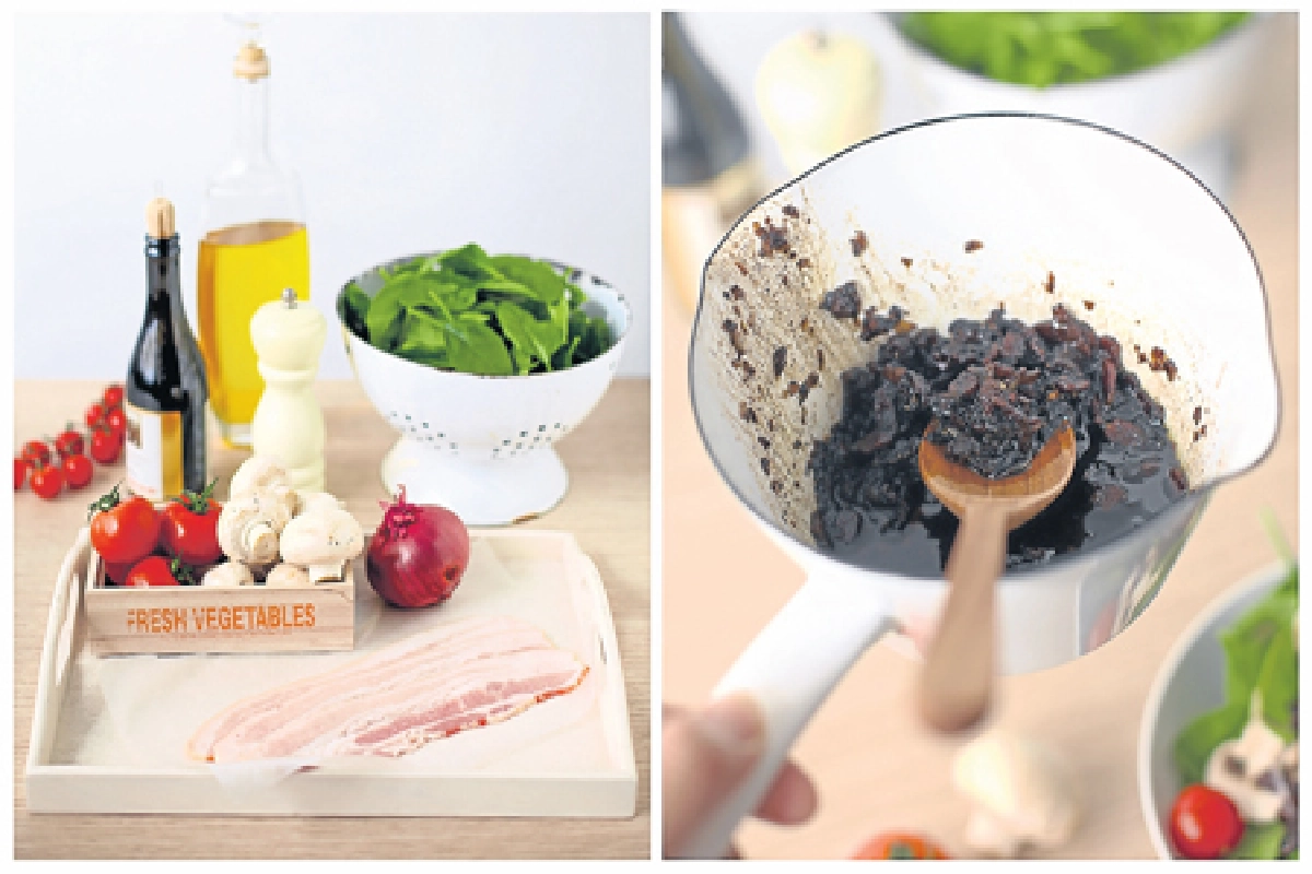 รวมสูตรสลัดสุดโปรด ตอน 2 Baby Spinach Salad with Warm Bacon Dressing