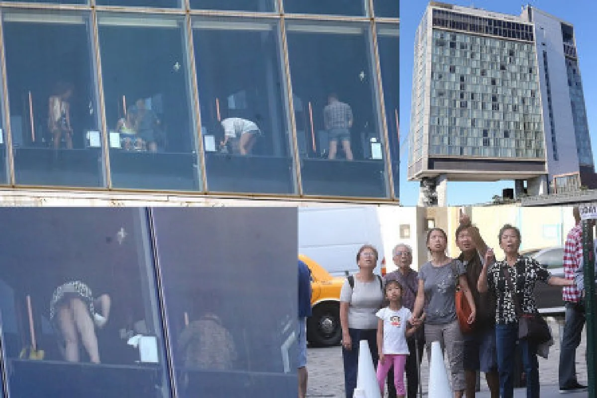 อึ้งห้องน้ำโรงแรมโปร่งโชว์สยิว