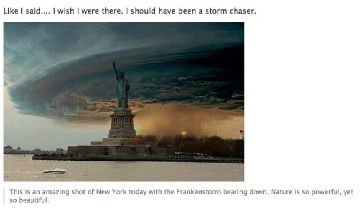 เผย7ภาพลวงเฮอริเคนแซนดี้