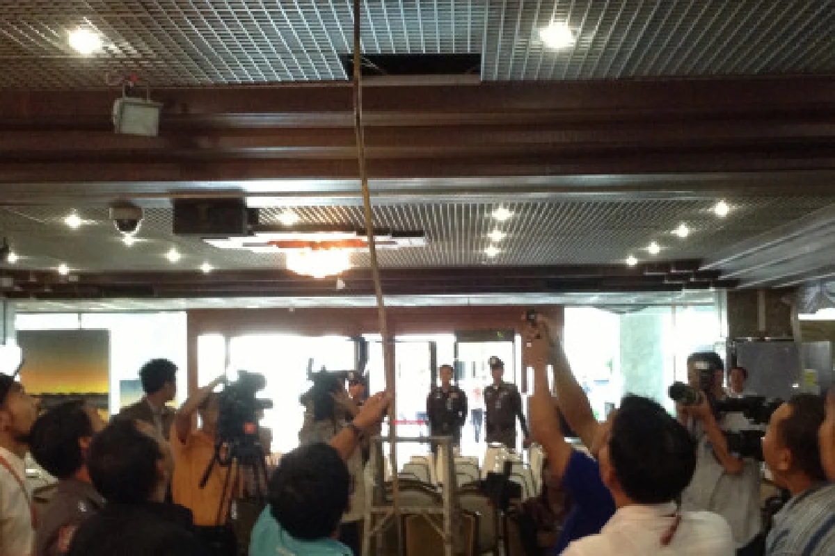 ตัวเงินตัวทองโผล่ฝ้าเพดานห้องโถงสภา