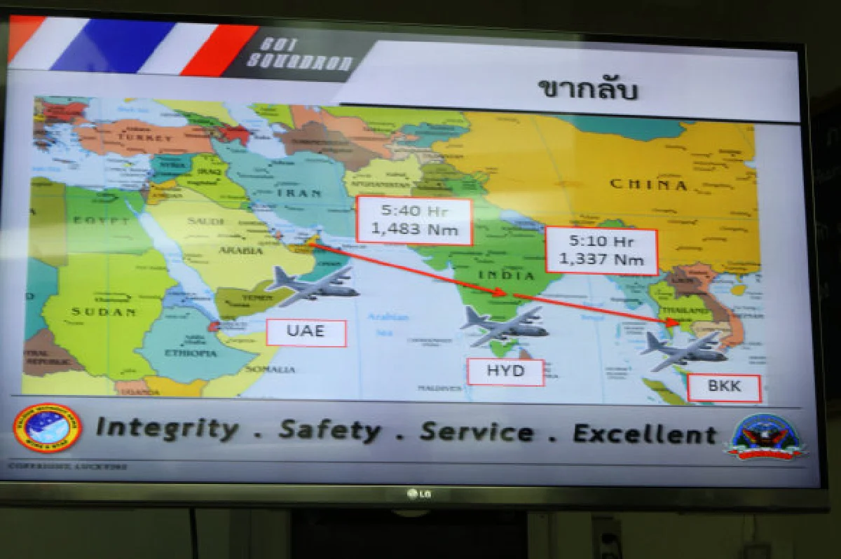 ซี130ยังบินรับคนไทยไม่ได้ติดผ่านน่านฟ้าโอมาน