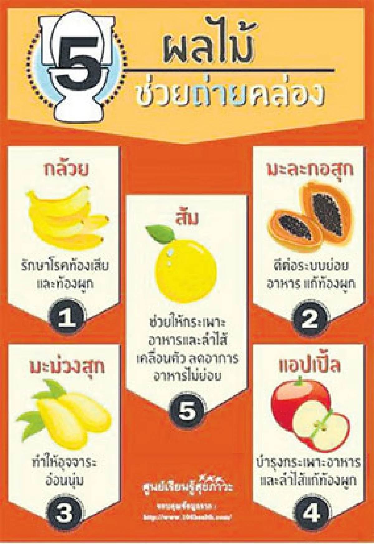 5 ผลไม้ ดีต่อร่างกายช่วยขับถ่ายคล่อง