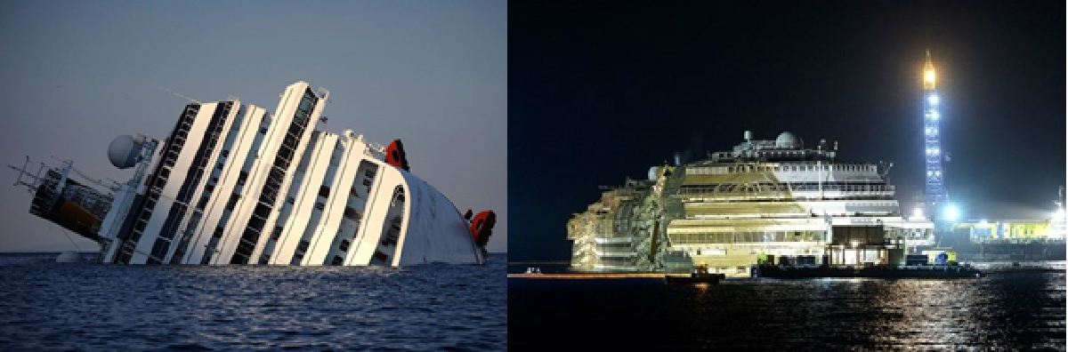 Perfect job: Costa Concordia is upright again