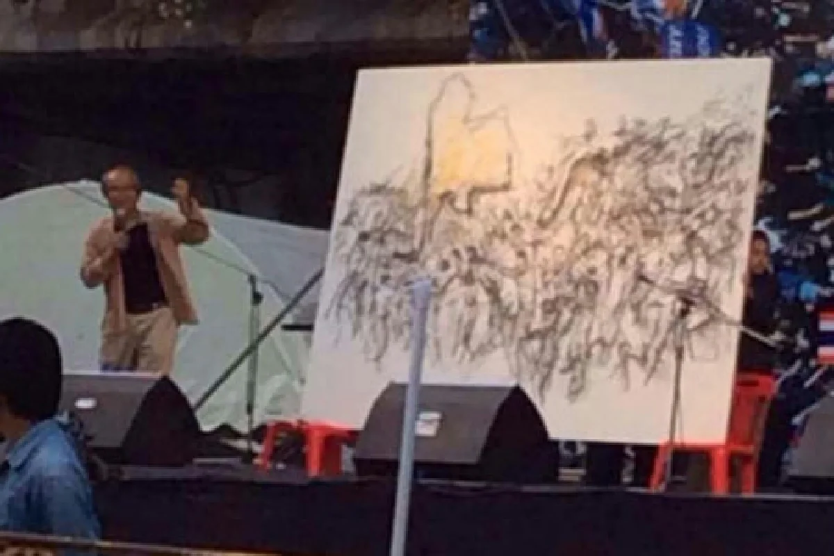 ประมูลภาพวาดกลางม็อบ3.88แสน