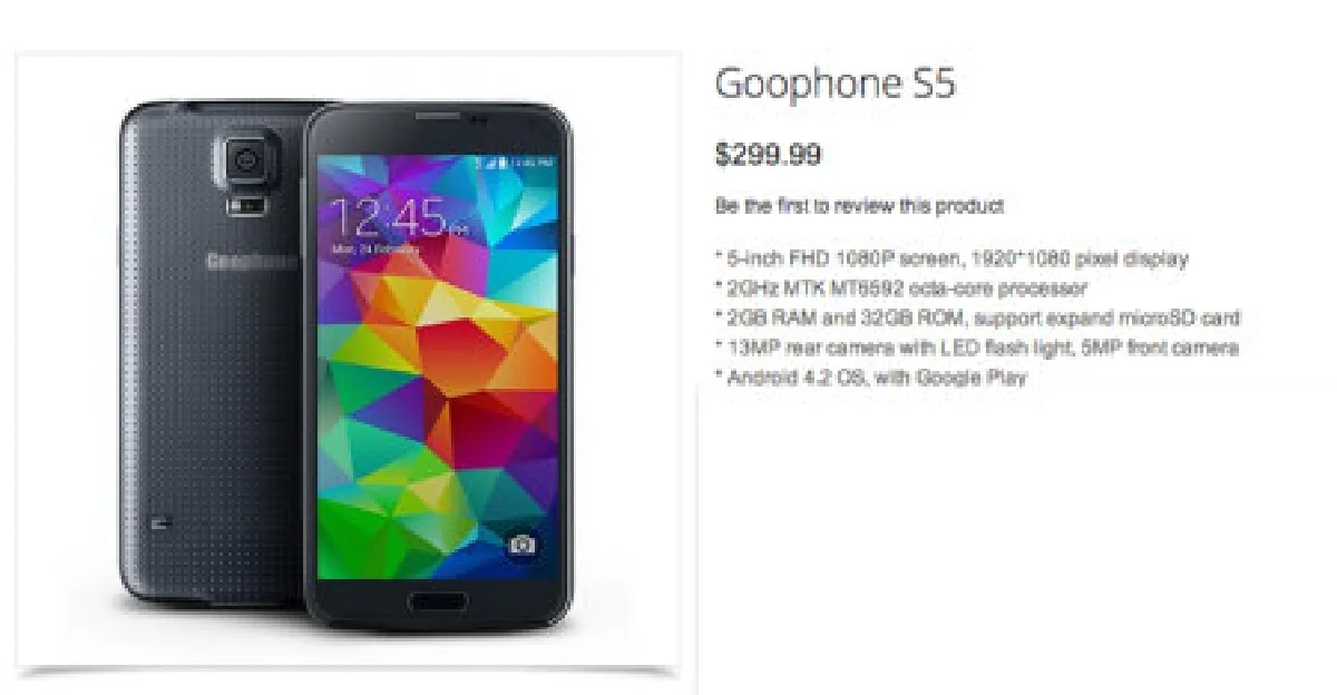 Goophone ก็อป S5 วางขายแล้ว!