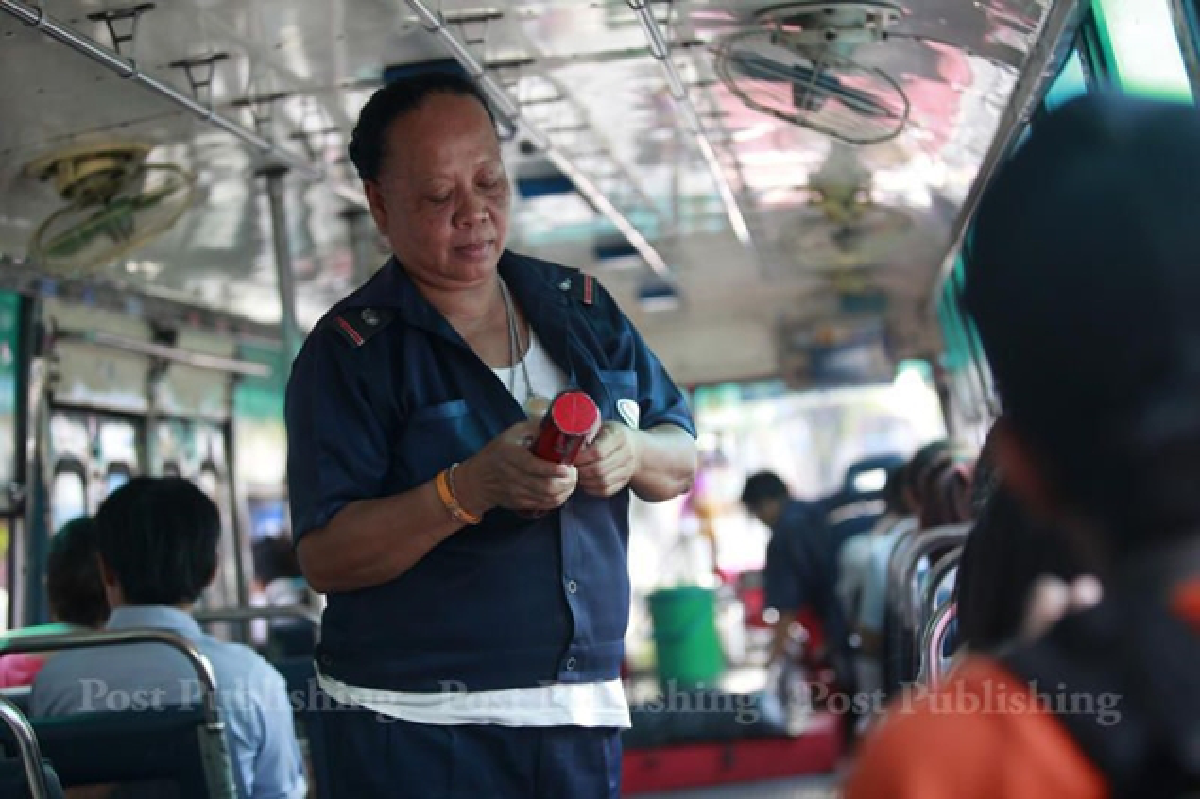 Behind the wheel of bus No. 8