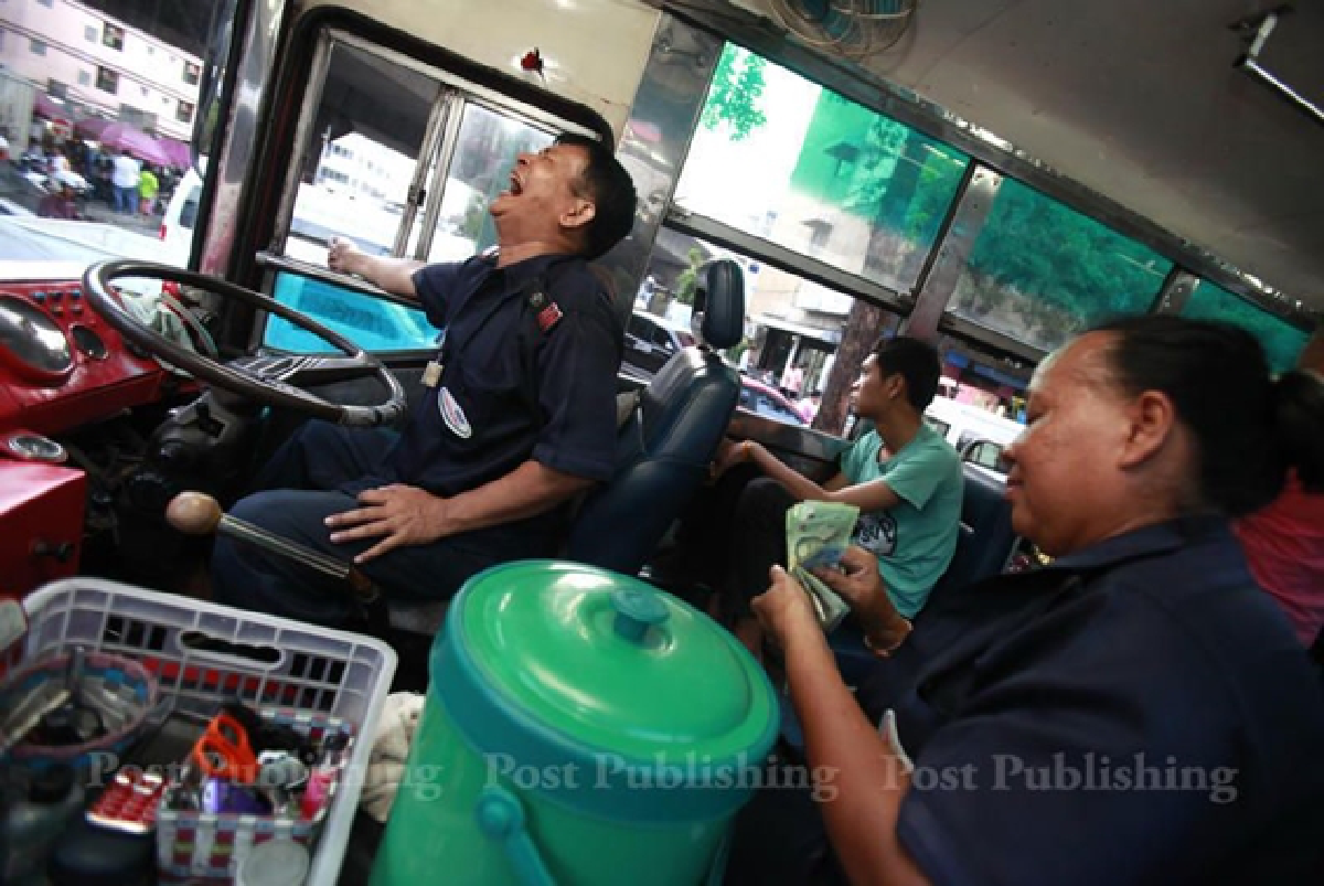 Behind the wheel of bus No. 8
