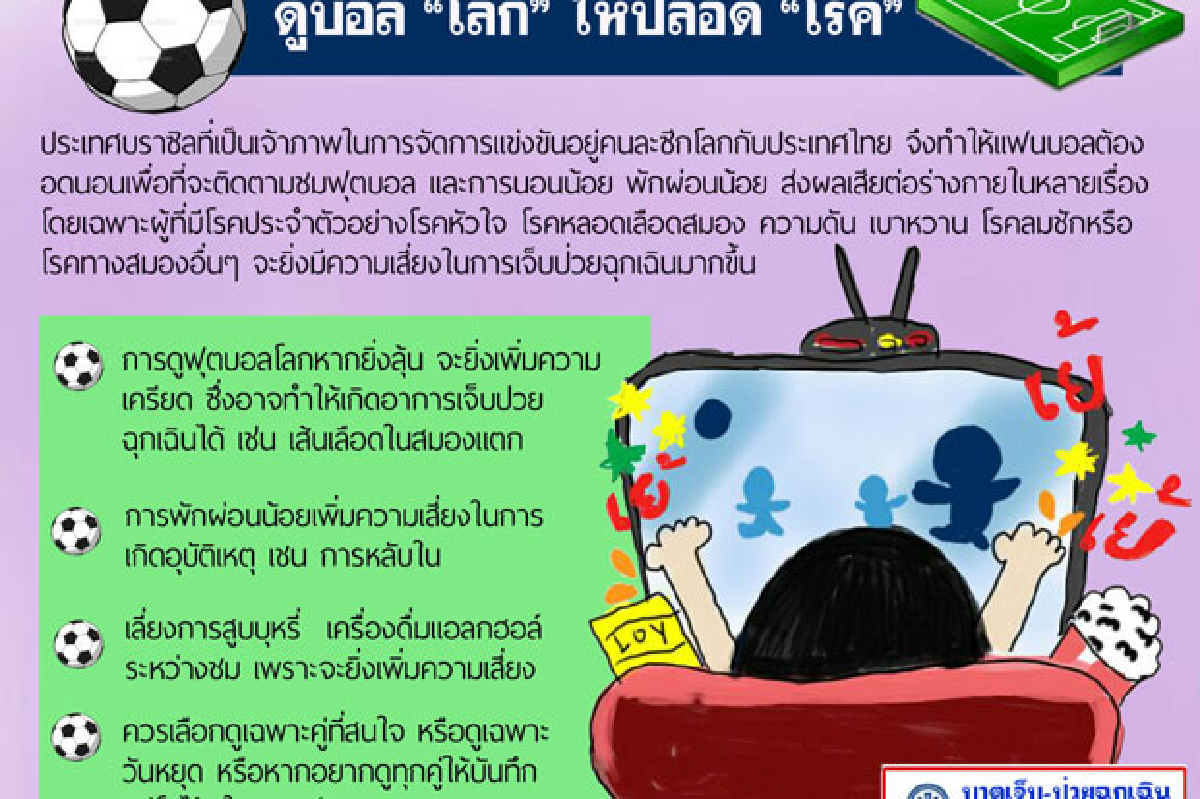 สธ. แนะวิธีดูบอลโลกให้ปลอดโรค สธ. แนะวิธีดูบอลโลกให้ปลอดโรค
