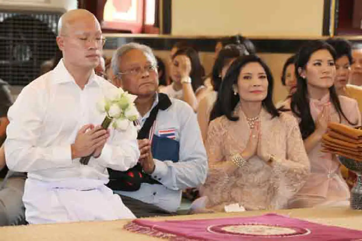 "เอกนัฎ"บวชวัดชลประทานฯ-มวลชนแห่ร่วม