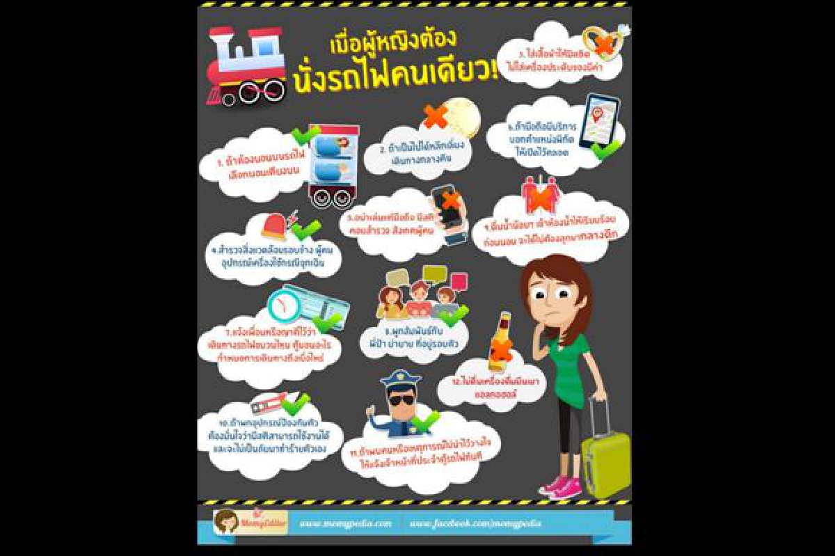 12ข้อควรระวังเมื่อผู้หญิงต้องนั่งรถไฟคนเดียว 12ข้อควรระวังเมื่อผู้หญิงต้องนั่งรถไฟคนเดียว