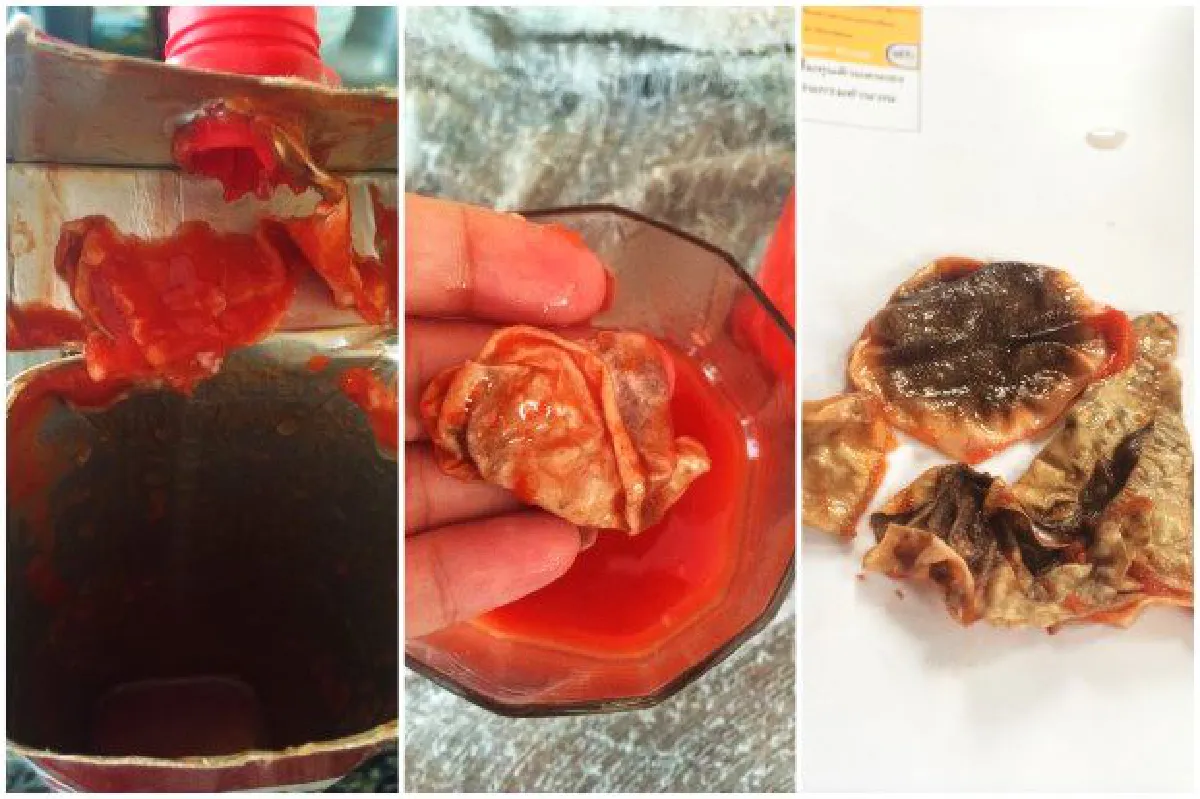 Fungus in fruit juice bottle