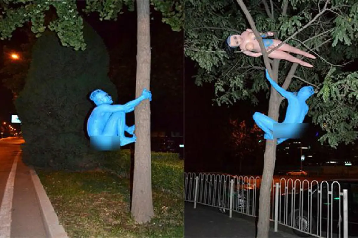 พิลึก!แก้ผ้า-ทาตัวฟ้า วิ่งเล่นในเมืองกลางดึก