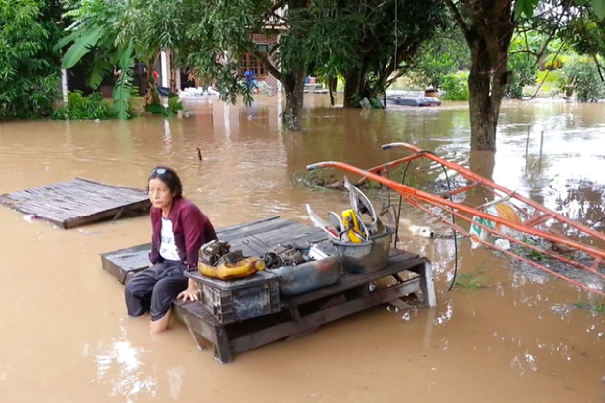 อ.เสนาเจอน้ำล้นตลิ่งคืนเดียวท่วมครึ่งเมตร อ.เสนาเจอน้ำล้นตลิ่งคืนเดียวท่วมครึ่งเมตร