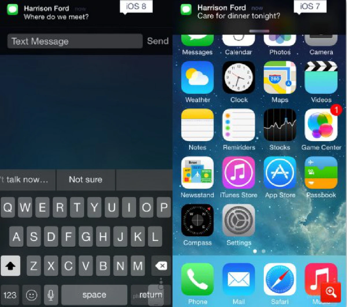 เทียบโฉม'iOS8'กับ'iOS7'เม็ดต่อเม็ด