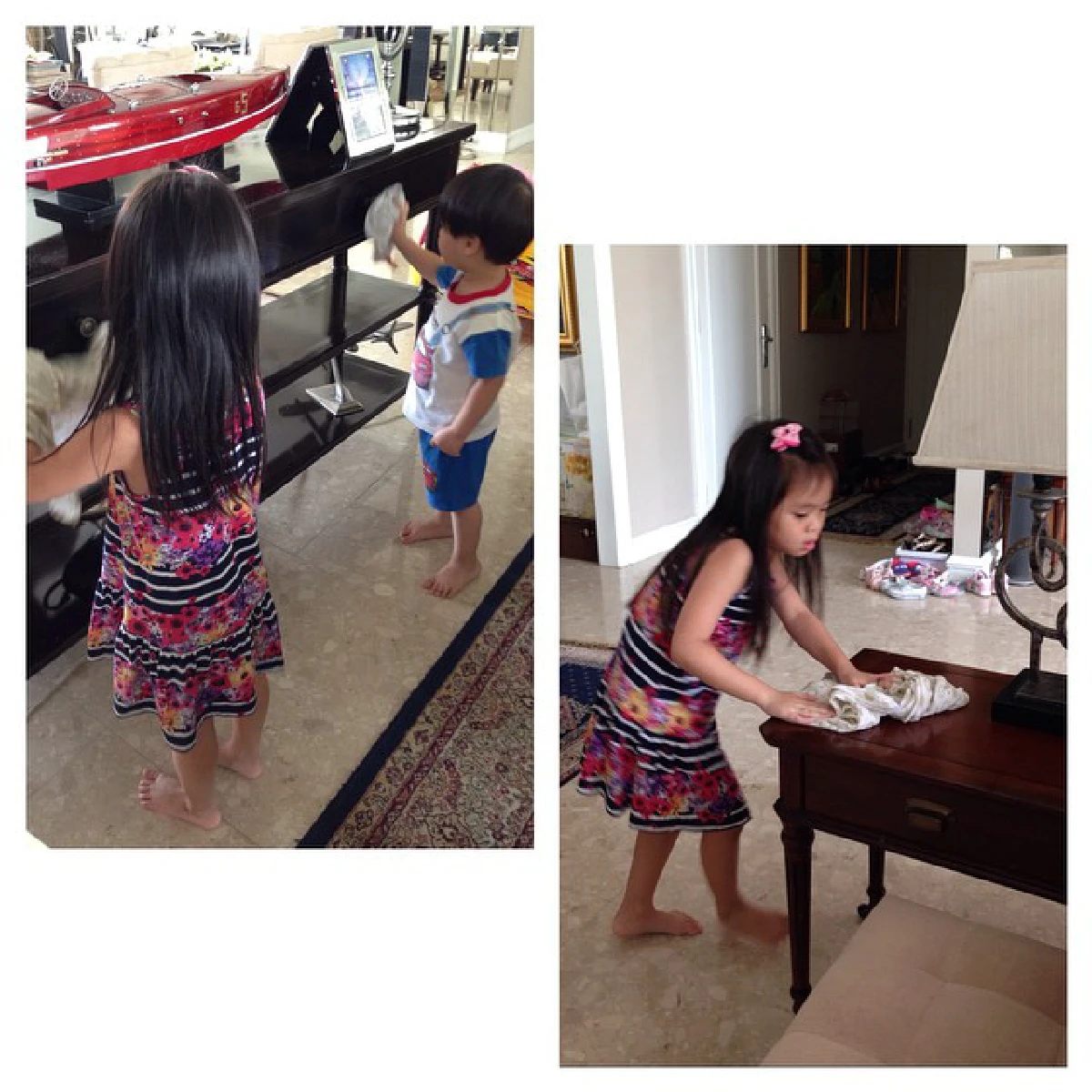 แม่แบมไม่ติดไฮโซ สอนลูกช่วยทำงานบ้าน