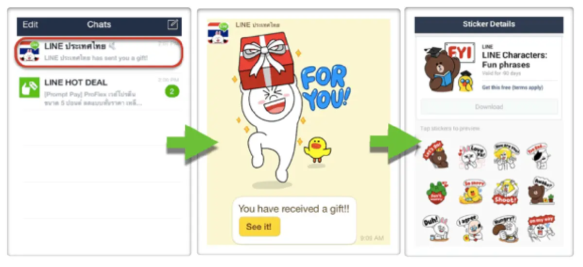 'ไลน์'แจกสติกเกอร์ฟรี! เพียงเปลี่ยนอีเมลล์หรือรหัสผ่าน