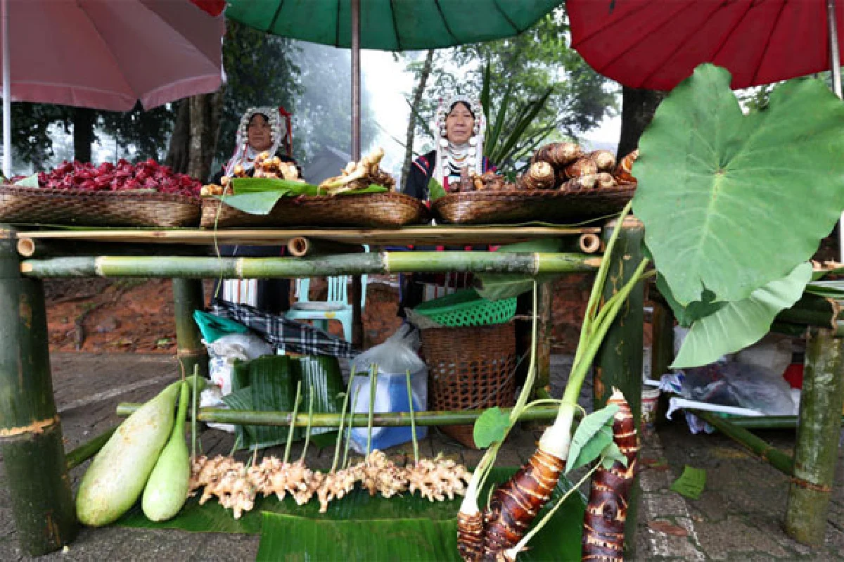 ดอกไม้ใต้แสงเทียนสวนแม่ฟ้าหลวง
