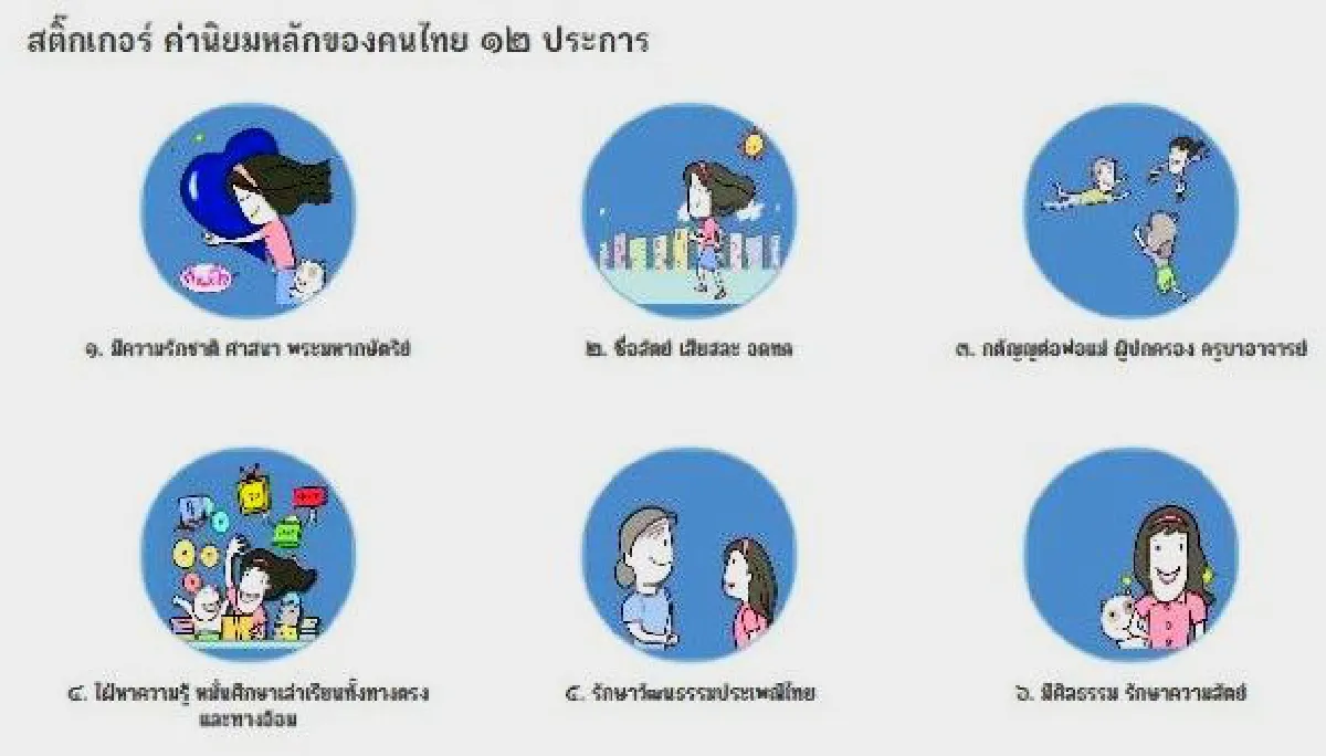 12 Thai values stickers unveiled