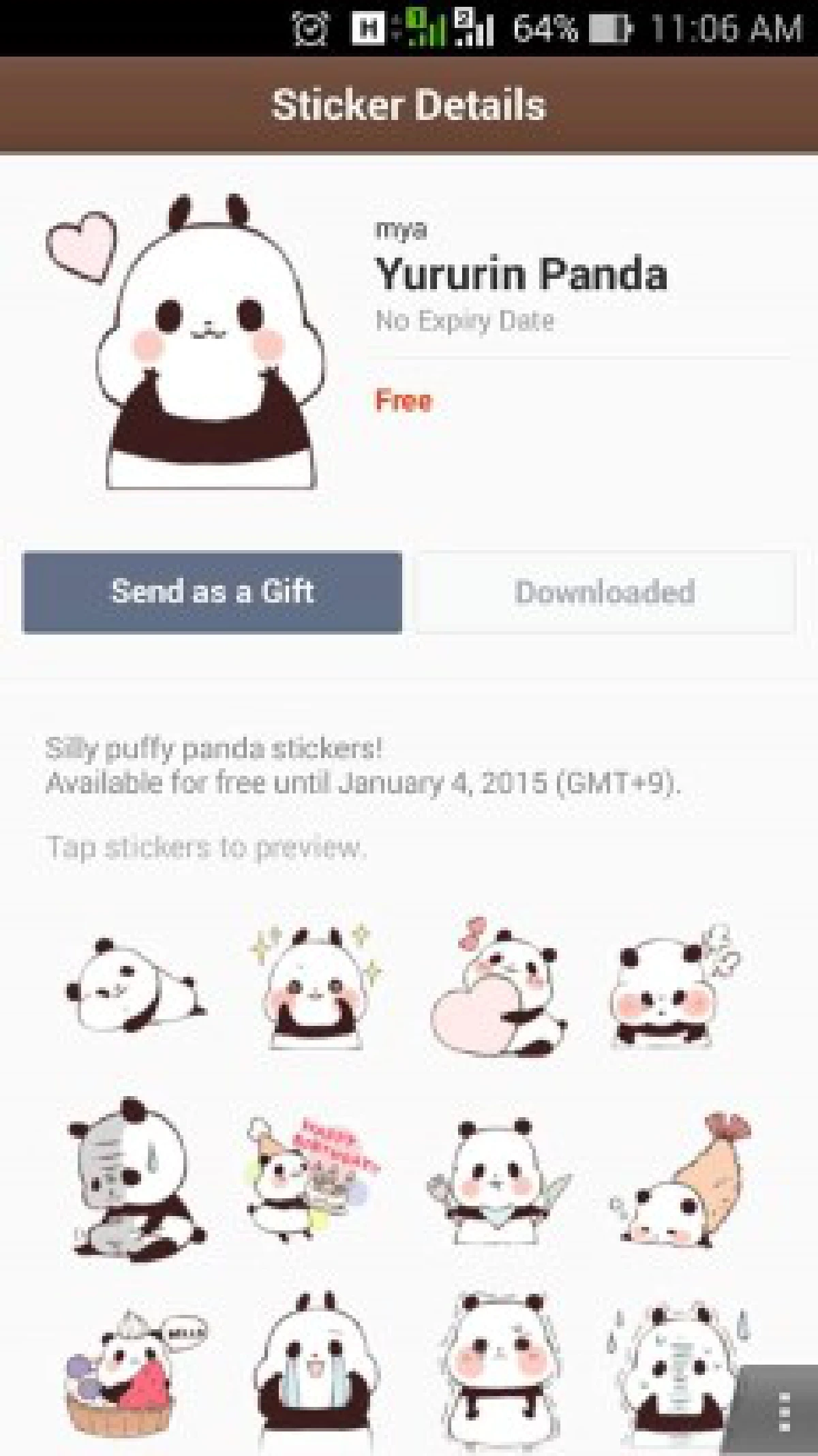 แจกฟรี! สติกเกอร์ไลน์แพนด้าแก้มป่อง โหลดฟรีถึง4ม.ค.