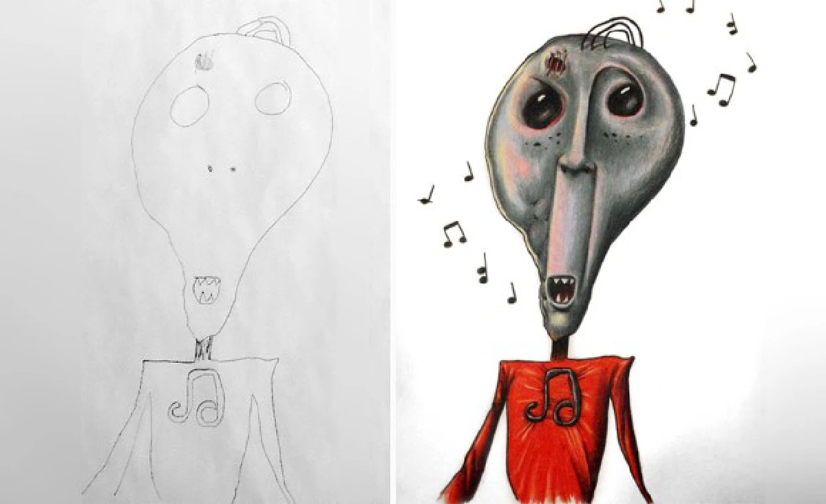 เมื่อคุณพ่อคนเก่ง นำรูปวาดของลูกๆมาลงสี (ชมภาพ)