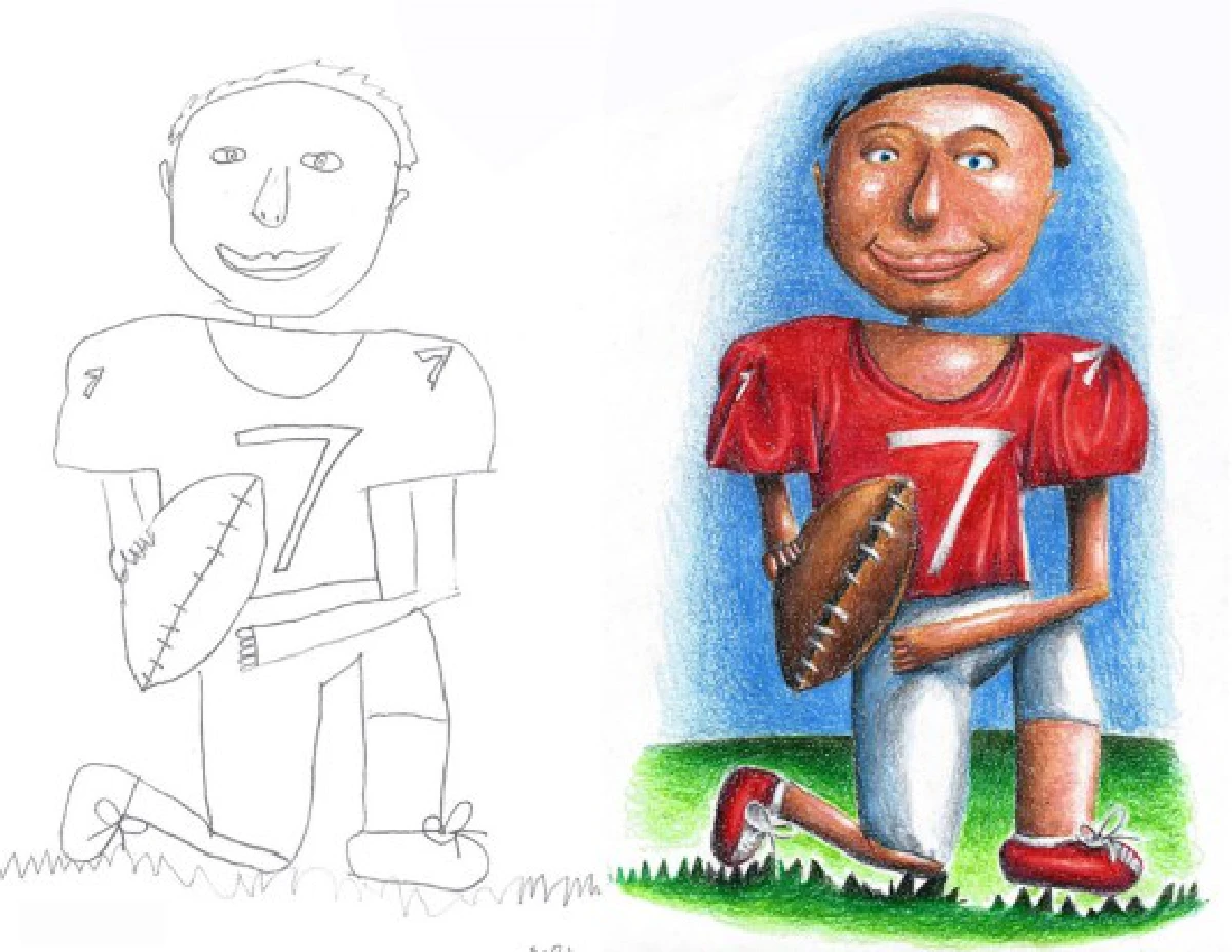 เมื่อคุณพ่อคนเก่ง นำรูปวาดของลูกๆมาลงสี (ชมภาพ)