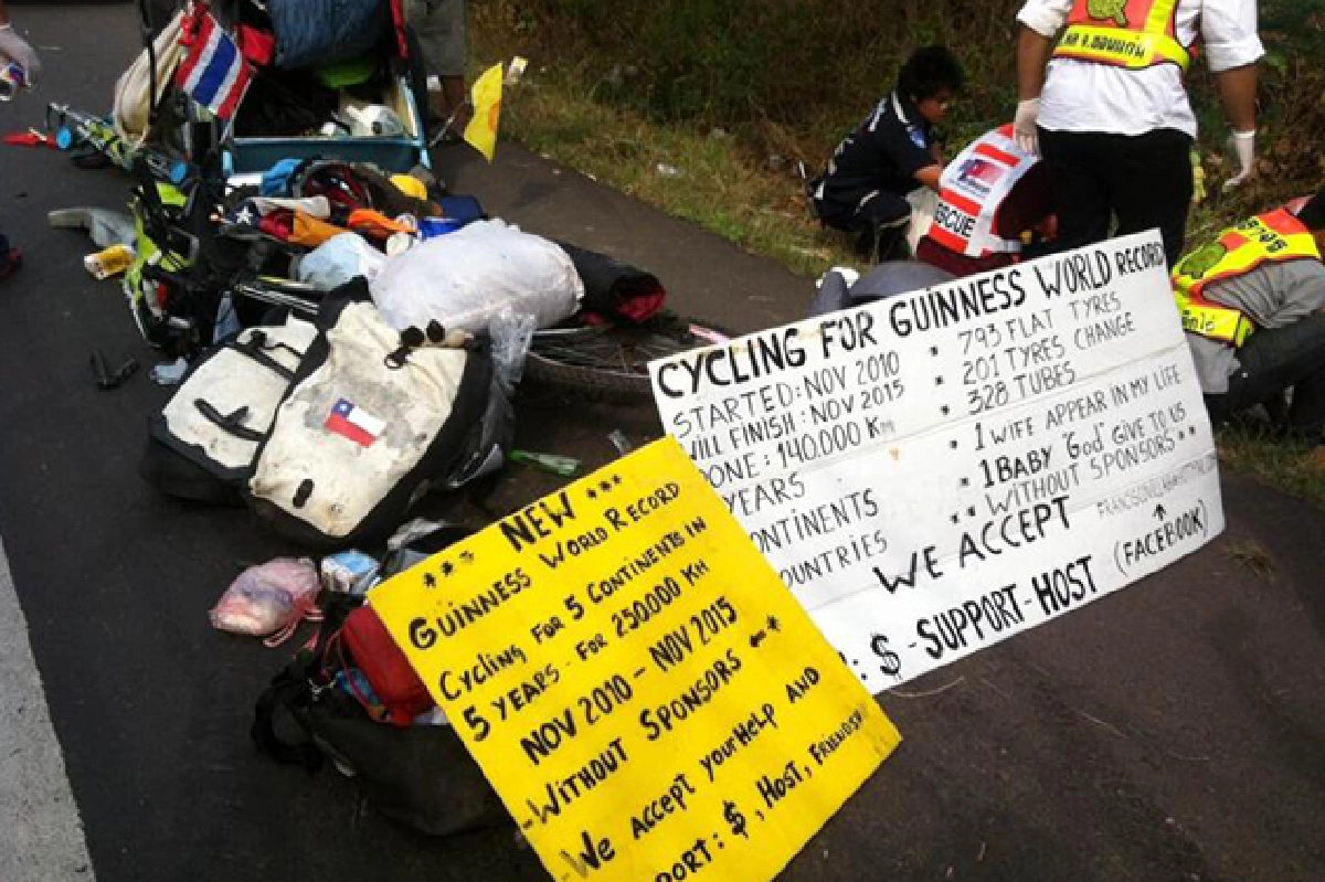 Around-the-world bicyclist hit & killed by truck