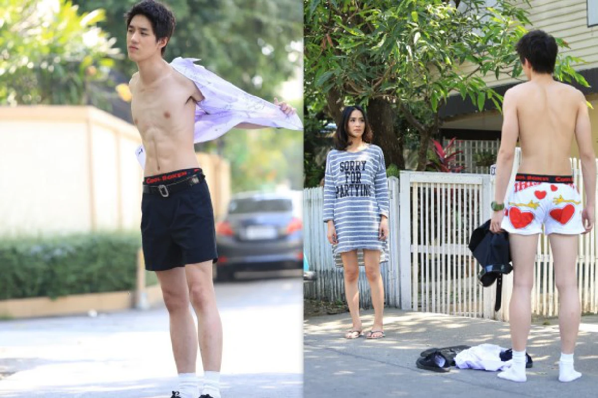 "ต่อ"สลัดผ้าโชว์ซิกแพค ง้อ"รถเมล์"กลางถนน!