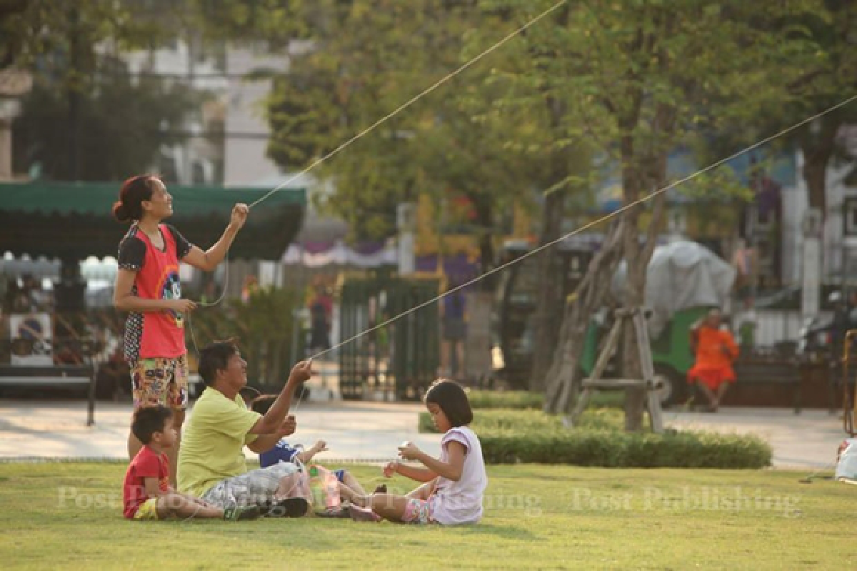 The kite-flying season in Bangkok
