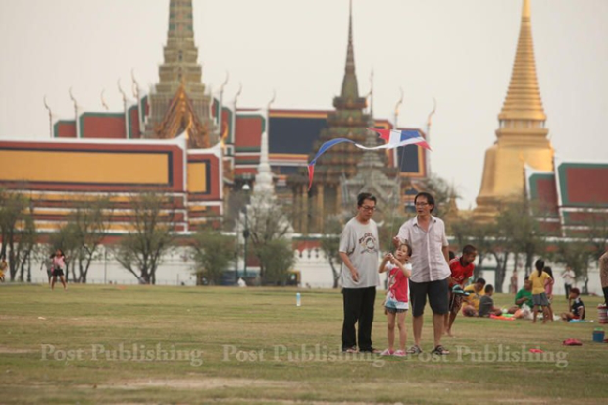 The kite-flying season in Bangkok