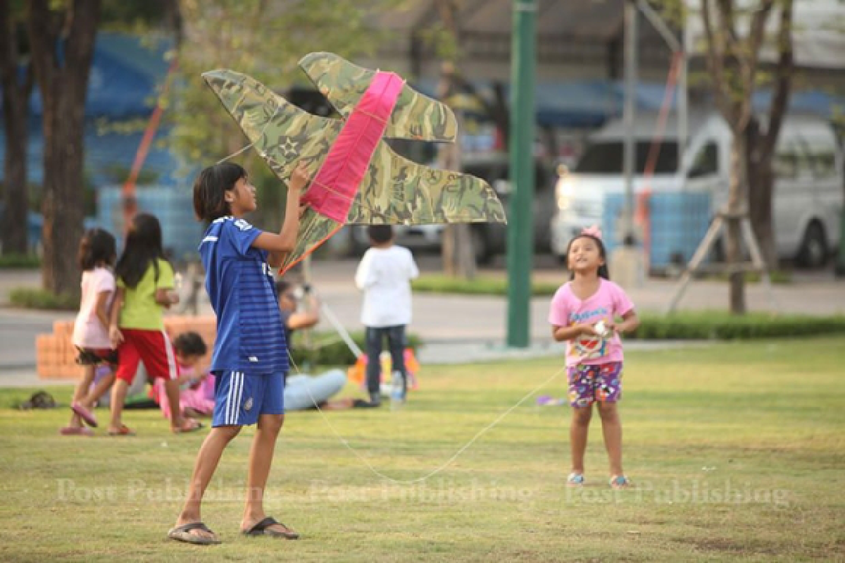 The kite-flying season in Bangkok