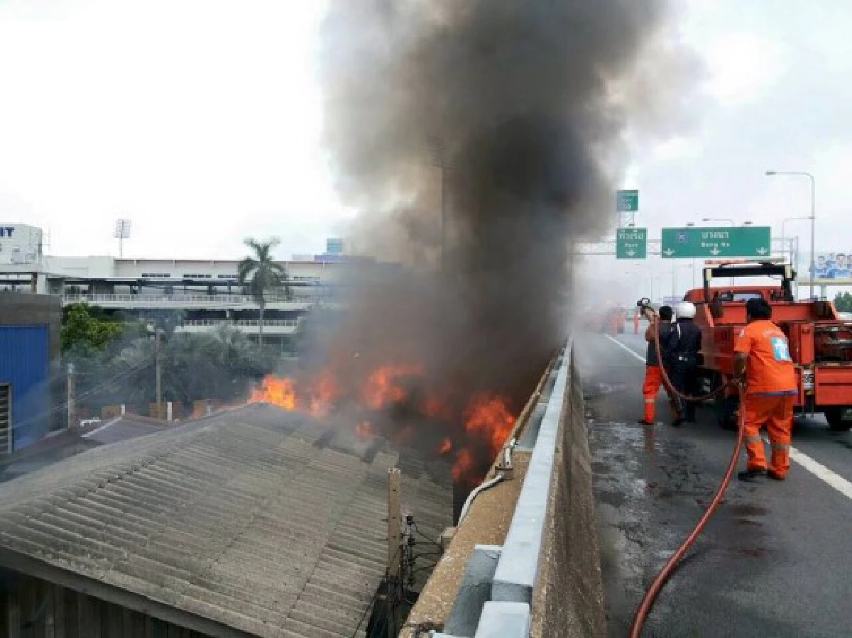 ไฟไหม้ชุมชนตลาดปีนังคลองเตยวอดหลายหลัง (ภาพชุด)