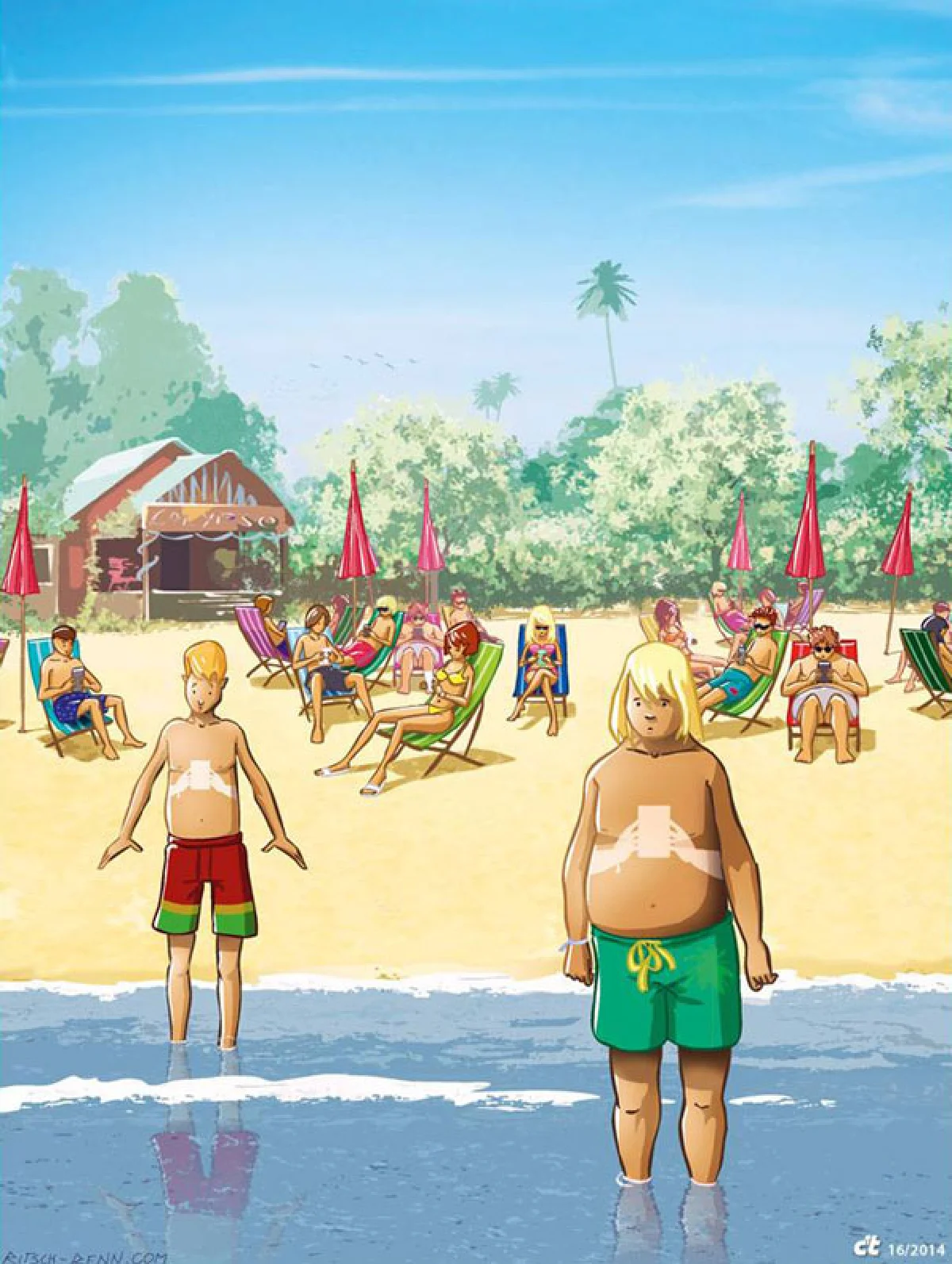 14ภาพการ์ตูนจิกกัดสังคมก้มหน้า