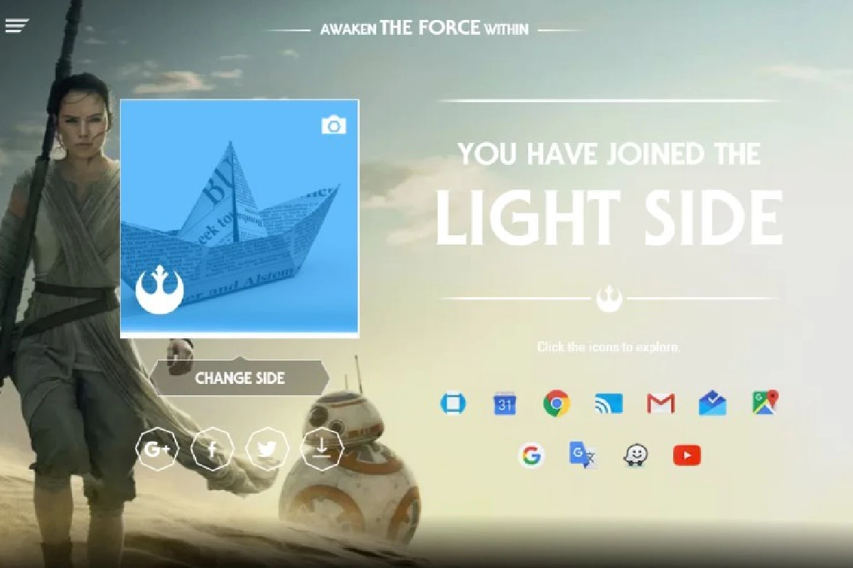 สงครามอุบัติ! 'กูเกิล'ให้คอหนังเลือกฝ่ายStar Wars (มีคลิป)