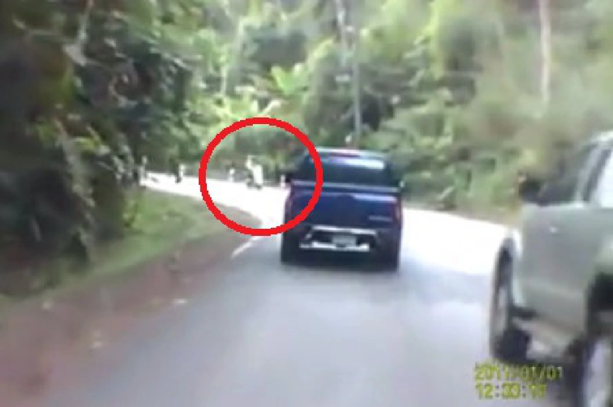 คลิปอุทาหรณ์กระบะเเซงทางโค้งทำ จักรยานยนต์เลนสวนคว่ำ