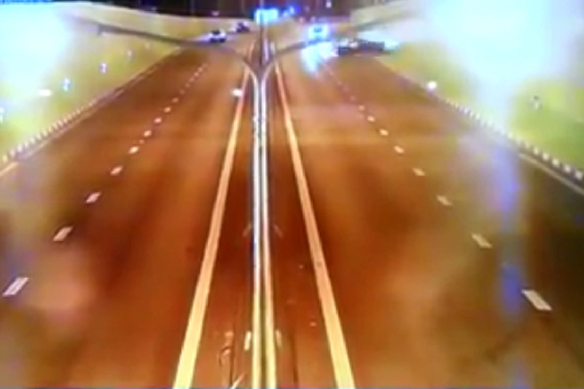 คลิปนาทีระทึกรถเสียหลักชนอุโมงค์ที่เชียงใหม่