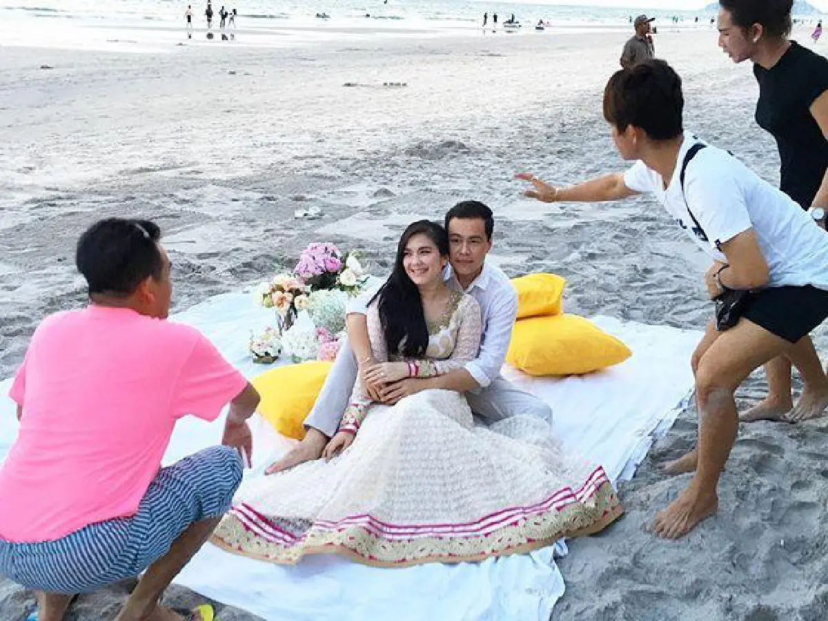 หวานเว่อร์! เบื้องหลังพรีเวดดิ้ง โบ-แบงค์ ริมทะเลหัวหิน