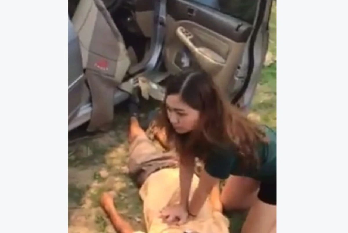 ชื่นชม!พยาบาลสาวปั๊มหัวใจช่วยชีวิตคนขับรถชนต้นไม้