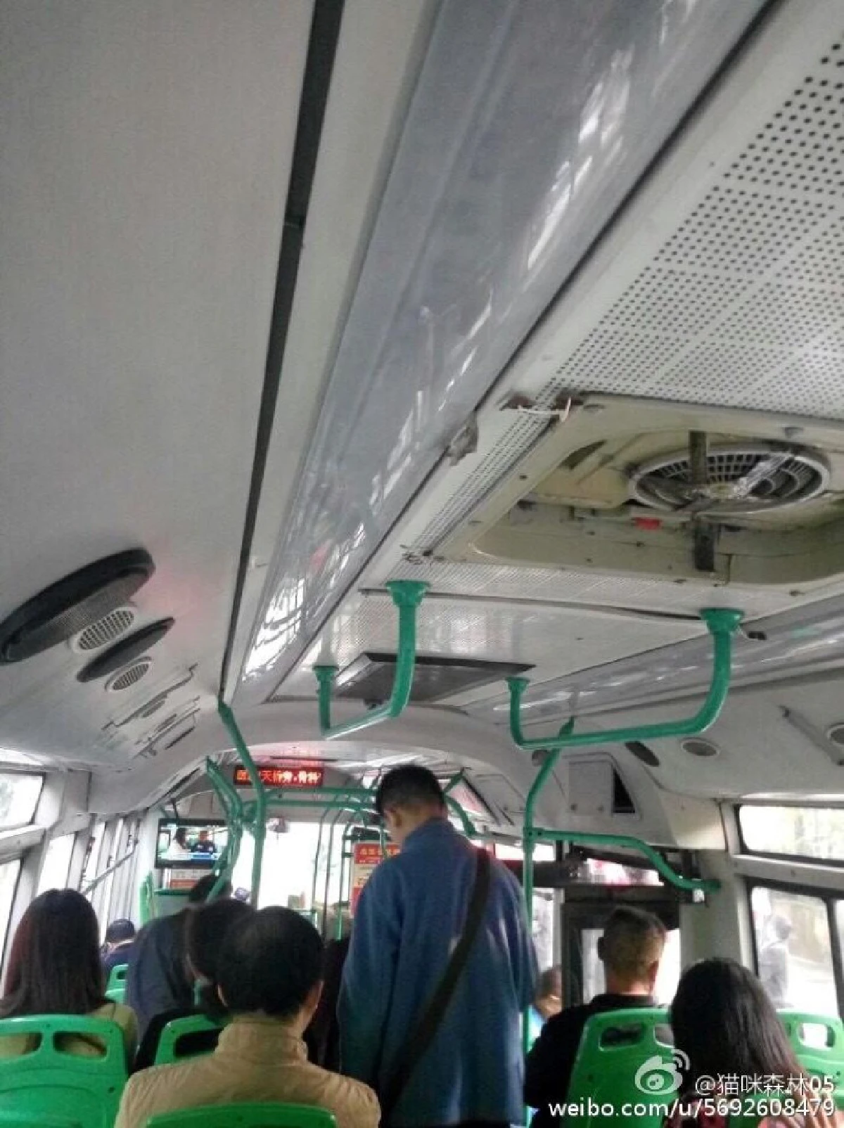 หืม!?คนจีนงง ..พบเห็ดงอกบนเพดานรถเมล์