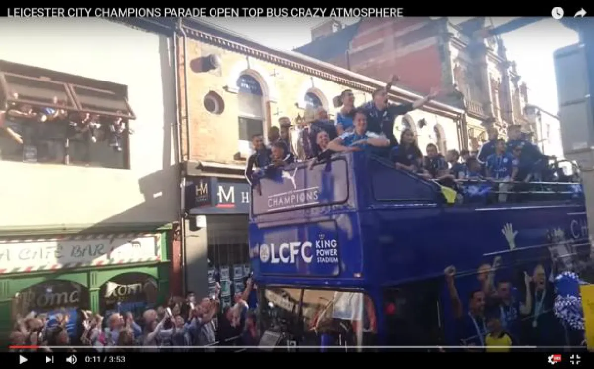 Leicester trophy parade: Thousands turn out