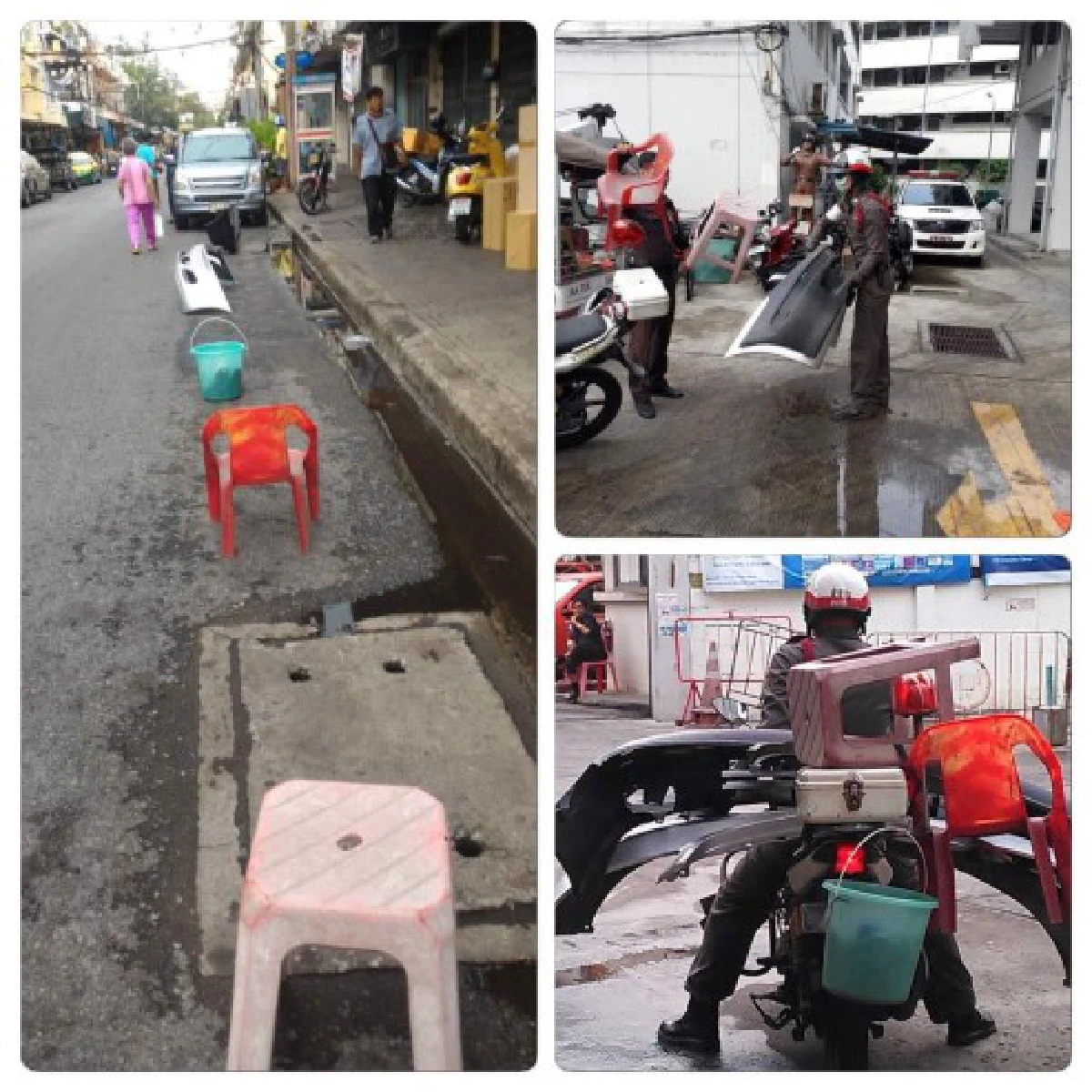 จัดหนัก!สน.สำราญราษฎร์บุกยึดสิ่งกีดขวางพวกชอบกั๊กที่จอดรถ