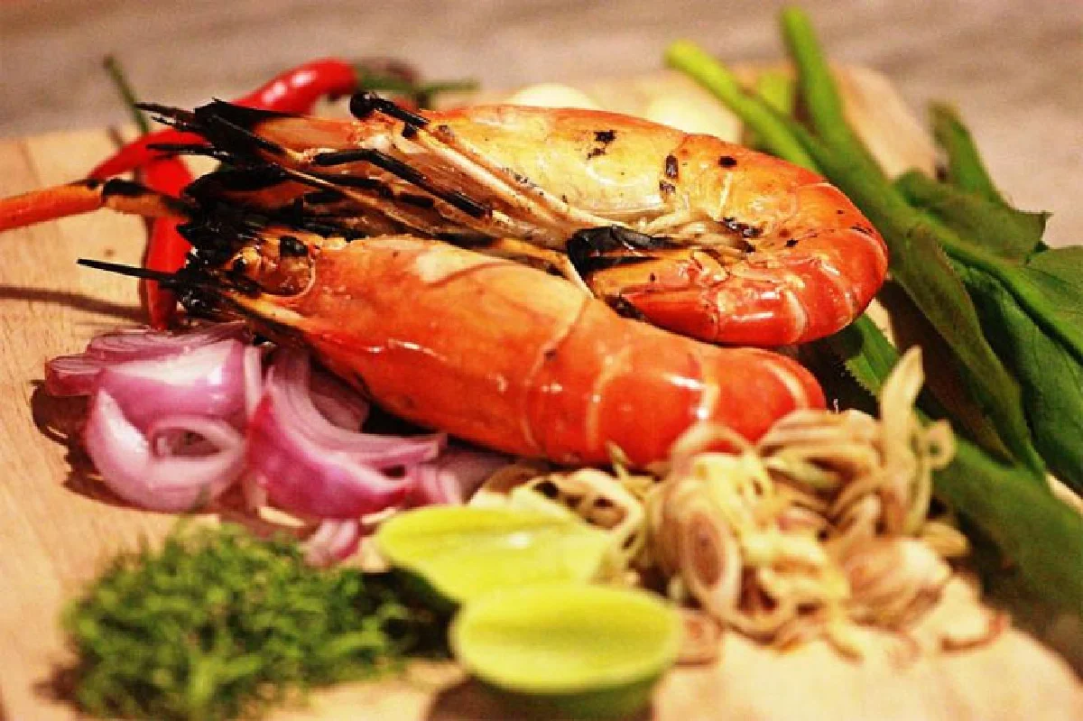 ป.ไร่ขิง กุ้งเผา ตัวโตสด..น้ำจิ้มรสเด็ด