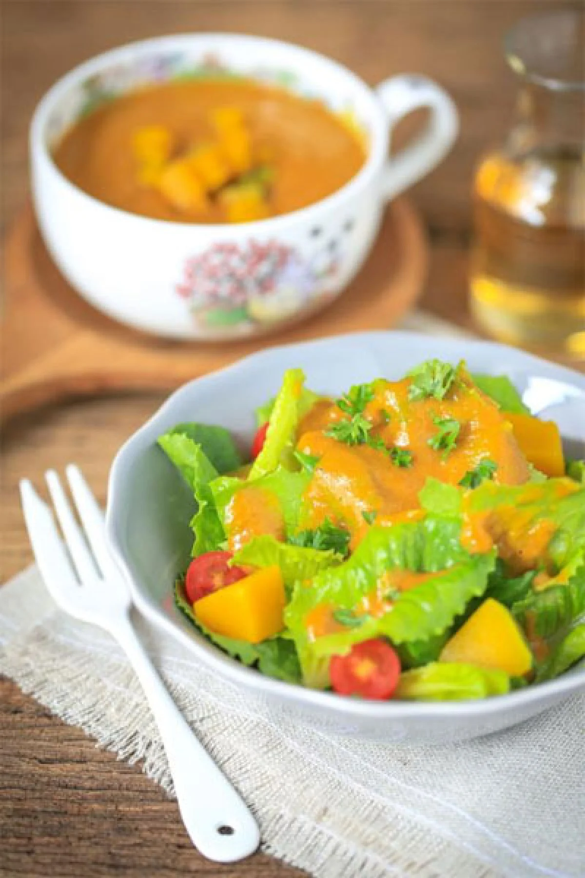 A Well Dressed Bowl Kabocha Dressing น้ำสลัดอร่อยเข้มข้น ให้แคลอรีที่น้อยกว่าน้ำสลัดชนิดครีมข้น