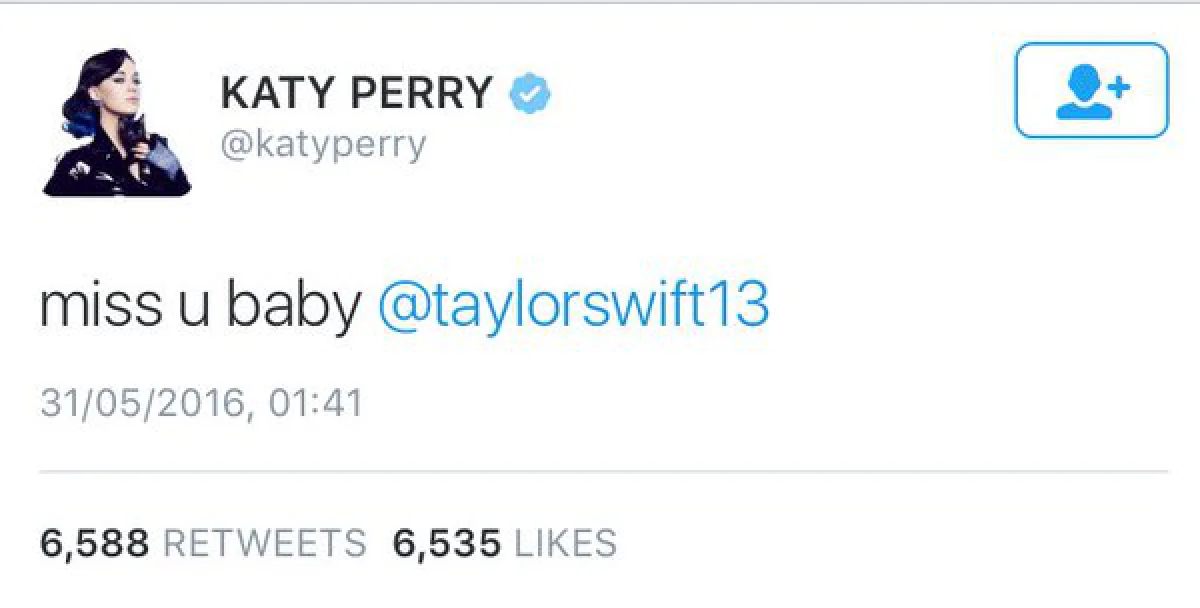 เคที่ เพอร์รี่ ถูกแฮกทวิตเตอร์! บอกคิดถึง เทย์เลอร์ สวิฟท์